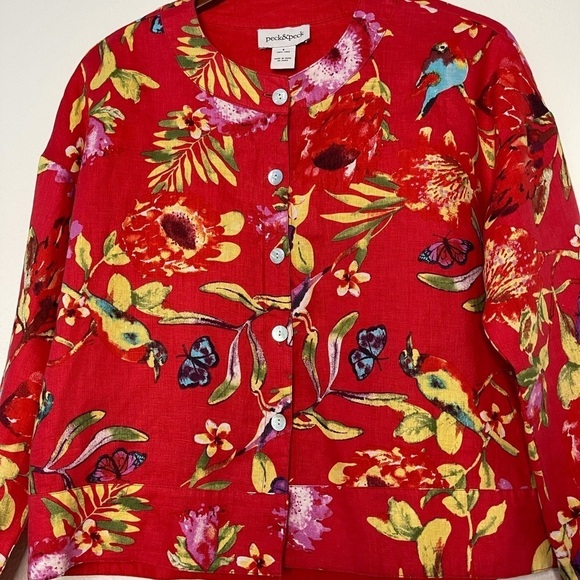 Peck & Peck Vintage 100% linen tropical blazer size S - Picture 4 of 9